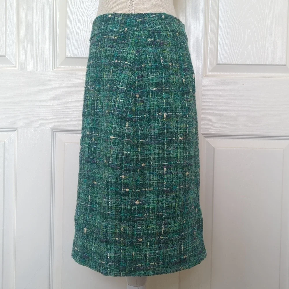 Kate Spade Paint the Town Judy Skirt in Forrest Green Tweed